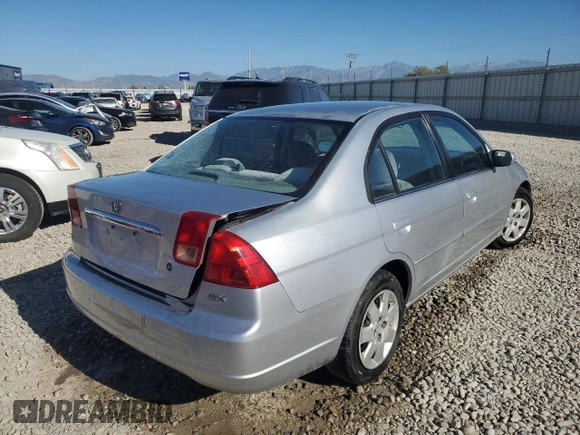 2001 Honda Civic EX with VIN 1HGES25701L024687, listed as a Copart auction lot 72632924 with 201,810 mi miles and Salvage Title. Bid and sale history available at carsss.com. Image 3.