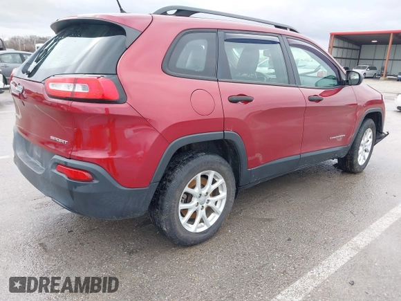 2016 Jeep Cherokee Sport with VIN 1C4PJMAB8GW120767, listed as a IAAI auction lot 41466290 with 1 mi miles. Bid and sale history available at carsss.com. Image 4.