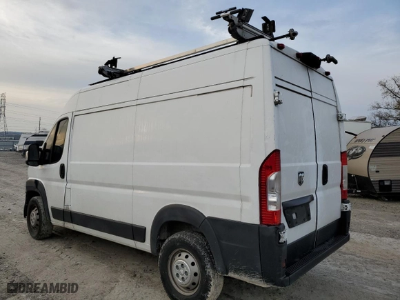 2019 Ram ProMaster Cargo Van with VIN 3C6TRVBG6KE533370, listed as a Copart auction lot 80043764 with 77,948 mi miles and Salvage Title. Bid and sale history available at carsss.com. Image 2.