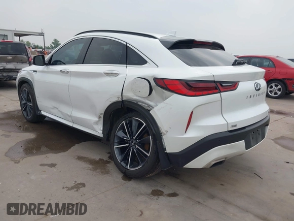 2023 Infiniti QX55 Luxe with VIN 3PCAJ5JR3PF115036, listed as a IAAI auction lot 42290047 with 58,892 mi miles and . Bid and sale history available at DreamBid. Image 3.