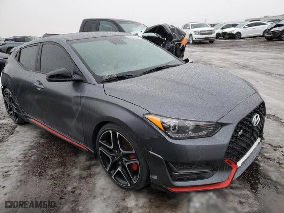 2021 Hyundai Veloster N with VIN KMHT36AHXMU010881, listed as a Copart auction lot 87908305 with 25,683 mi miles and Salvage Title. Bid and sale history available at carsss.com. Image 4.