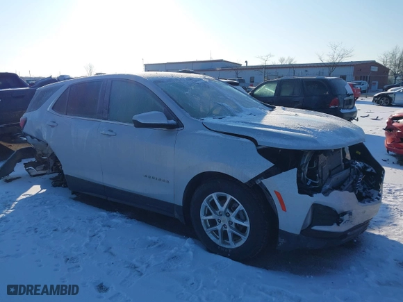 2022 Chevrolet Equinox LT with VIN 3GNAXUEV5NS105930, listed as a IAAI auction lot 41539887 with 46,506 mi miles. Bid and sale history available at carsss.com. Image 1.