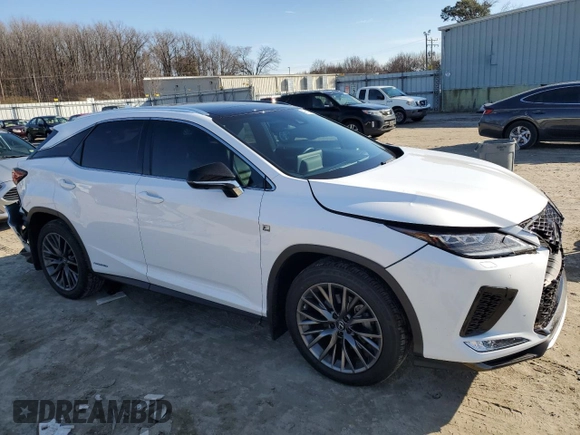 2021 Lexus RX with VIN 2T2YGMDA4MC071511, listed as a Copart auction lot 43810605 with 37,158 mi miles and Salvage Title. Bid and sale history available at carsss.com. Image 4.