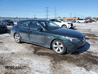 2007 BMW 5 Series 525i with VIN WBANE53537CW67100, listed as a Copart auction lot 45993465 with 145,939 mi miles and Salvage Title. Bid and sale history available at carsss.com. Image 4.