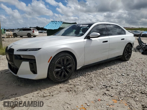 2023 BMW 7 Series 740i with VIN WBA23EH05PCM24765, listed as a Copart auction lot 79528764 with 21,116 mi miles and Salvage Title. Bid and sale history available at carsss.com. Image 1.