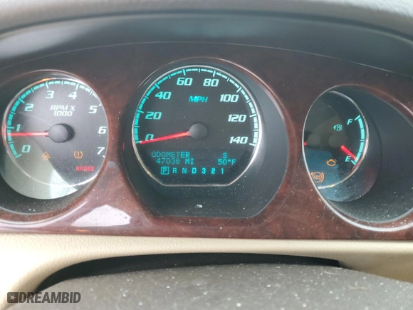 2009 Buick Lucerne CXL-3 with VIN 1G4HD57M39U145256, listed as a Copart auction lot 43730755 with 47,038 mi miles and Salvage Title. Bid and sale history available at carsss.com. Image 9.