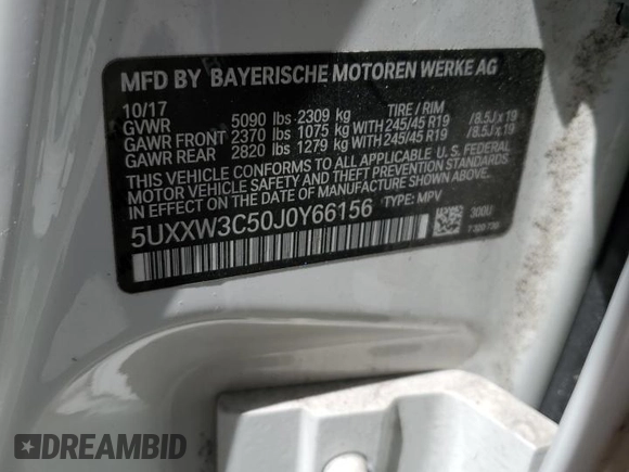 2018 BMW X4 xDrive28i with VIN 5UXXW3C50J0Y66156, listed as a Copart auction lot 57264234 with 0 mi miles and Clean Title. Bid and sale history available at carsss.com. Image 12.
