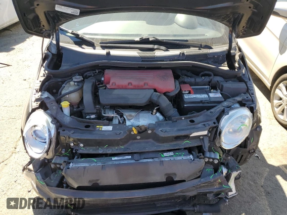 2015 FIAT 500 Abarth with VIN 3C3CFFFHXFT642995, listed as a Copart auction lot 66746604 with 48,645 mi miles and Salvage Title. Bid and sale history available at carsss.com. Image 11.