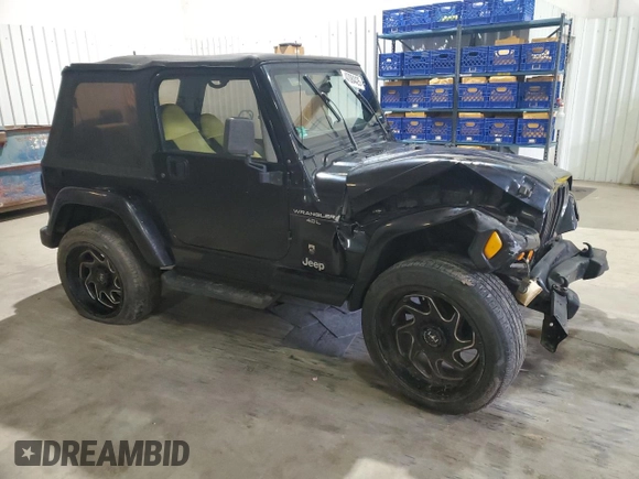 2001 Jeep Wrangler Sport with VIN 1J4FA49S01P352257, listed as a Copart auction lot 47084425 with 114,414 mi miles and Salvage Title. Bid and sale history available at carsss.com. Image 4.