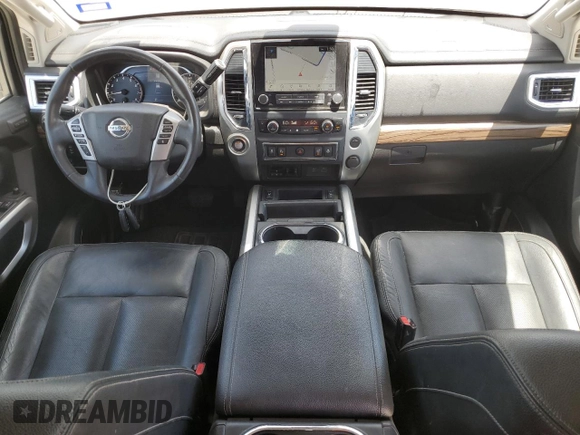 2020 Nissan Titan Platinum Reserve with VIN 1N6AA1EF7LN505610, listed as a Copart auction lot 66537654 with 53,471 mi miles and Salvage title. Bid and sale history available at DreamBid. Image 8.