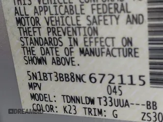 2022 Nissan Rogue SV with VIN 5N1BT3BB8NC672115, listed as a IAAI auction lot 41508310 with 65,614 mi miles. Bid and sale history available at carsss.com. Image 9.
