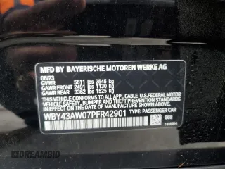 2023 BMW i4 eDrive35 with VIN WBY43AW07PFR42901, listed as a Copart auction lot 47583134 with 18,638 mi miles. Bid and sale history available at carsss.com. Image 12.