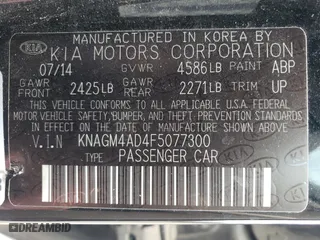 2015 Kia Optima Hybrid with VIN KNAGM4AD4F5077300, listed as a Copart auction lot 60273834 with 110,451 mi miles and Clean Title. Bid and sale history available at carsss.com. Image 12.