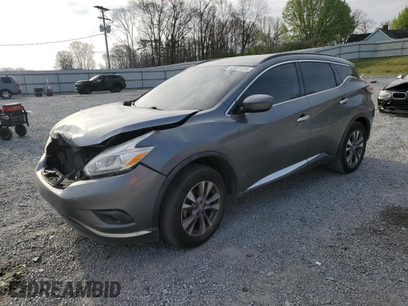 2016 Nissan Murano SV z VIN 5N1AZ2MG0GN144301, wystawiony jako Copart lot #50007375 z przebiegiem Nie podano mil oraz Szkoda całkowita • Salvage title. Historia ofert i sprzedaży dostępna na DreamBid. Obrazek 1.