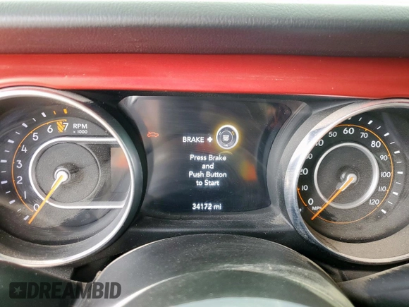 2023 Jeep Gladiator Rubicon with VIN 1C6JJTBG8PL532271, listed as a Copart auction lot 58220565 with 34,172 mi miles and Salvage title. Bid and sale history available at DreamBid. Image 9.