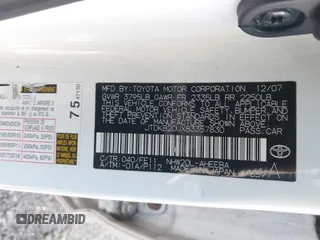2008 Toyota Prius with VIN JTDKB20UX83357830, listed as a IAAI auction lot 40937503 with 262,868 mi miles. Bid and sale history available at carsss.com. Image 9.
