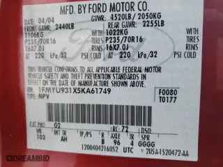 2005 Ford Escape XLT with VIN 1FMYU931X5KA61749, listed as a Copart auction lot 87435914 with 175,183 mi miles and Salvage Title. Bid and sale history available at carsss.com. Image 14.