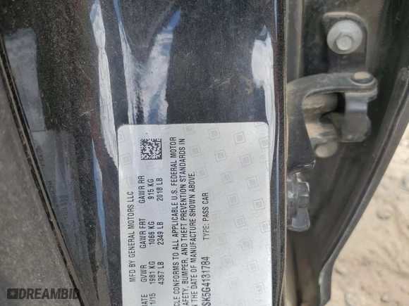 2016 Buick Verano with VIN 1G4PP5SK5G4131784, listed as a Copart auction lot 48535075 with 0 mi miles and Salvage Title. Bid and sale history available at carsss.com. Image 12.