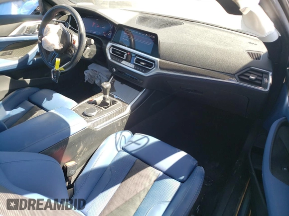 2021 BMW M4 with VIN WBS53AZ01MCG99595, listed as a Copart auction lot 71684364 with 12,848 mi miles and Salvage Title. Bid and sale history available at carsss.com. Image 8.