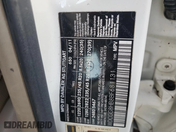 2011 Mercedes-Benz GLK 350 with VIN WDCGG8HB8BF681131, listed as a Copart auction lot 73999534 with Not Provided miles and Salvage Title. Bid and sale history available at DreamBid. Image 13.