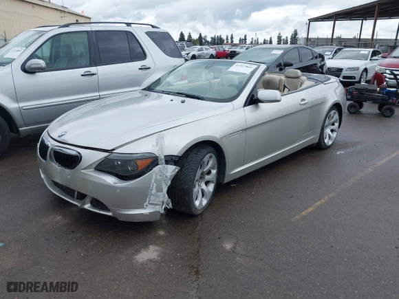 2006 BMW 6 Series 650Ci with VIN WBAEK13406CN76356, listed as a IAAI auction lot 41927866 with 1 mi miles. Bid and sale history available at carsss.com. Image 2.