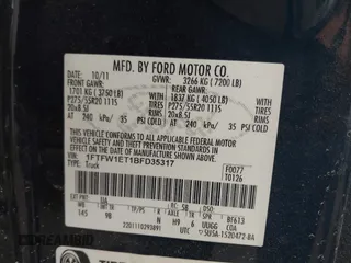 2011 Ford F-150 XLT with VIN 1FTFW1ET1BFD35317, listed as a IAAI auction lot 41322730 with 188,432 mi miles. Bid and sale history available at carsss.com. Image 9.