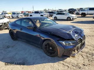 2025 BMW M4 Competition xDrive with VIN WBS33HK02SCS65268, listed as a Copart auction lot 87657685 with 4,742 mi miles and Salvage Title. Bid and sale history available at carsss.com. Image 4.