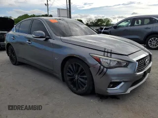 2018 Infiniti Q50 Luxe with VIN JN1EV7AR6JM444784, listed as a Copart auction lot 54509335 with 69,997 mi miles and Salvage Title. Bid and sale history available at carsss.com. Image 4.