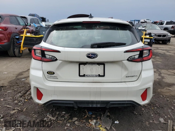 2024 Subaru Impreza with VIN JF1GUABC4R8288223, listed as a Copart auction lot 46392735 with 7,414 mi miles and Salvage Title. Bid and sale history available at carsss.com. Image 6.