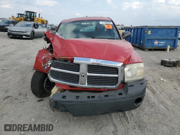 2006 Dodge Dakota SLT with VIN 1D7HW42N56S565283, listed as a Copart auction lot 77792994 with 272,398 mi miles and Salvage Title. Bid and sale history available at carsss.com. Image 5.