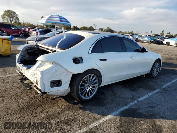 2023 Mercedes-Benz S-Class S 500 with VIN W1K6G6DB3PA210705, listed as a Copart auction lot 42820065 with 5,078 mi miles and Salvage Title. Bid and sale history available at carsss.com. Image 3.