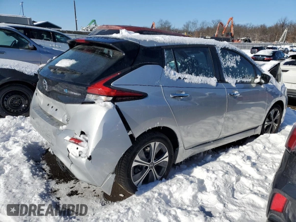 2020 Nissan LEAF SV Plus with VIN 1N4BZ1CP0LC309828, listed as a Copart auction lot 89184875 with Not Provided miles and Salvage Title. Bid and sale history available at DreamBid. Image 3.