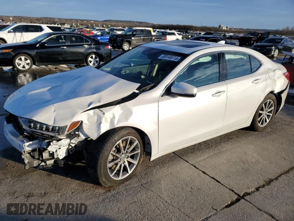2020 Acura TLX w/Technology Pkg with VIN 19UUB1F58LA009856, listed as a Copart auction lot 89148575 with 0 mi miles and Salvage Title. Bid and sale history available at carsss.com. Image 1.