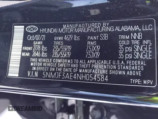 2022 Hyundai Tucson SEL with VIN 5NMJF3AE4NH054584, listed as a IAAI auction lot 41745990 with 33,728 mi miles. Bid and sale history available at carsss.com. Image 9.