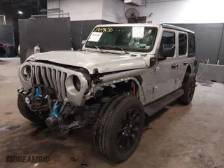 2023 Jeep Wrangler 4xe Sahara with VIN 1C4JJXP66PW556678, listed as a IAAI auction lot 39049650 with 15,981 mi miles. Bid and sale history available at carsss.com. Image 2.