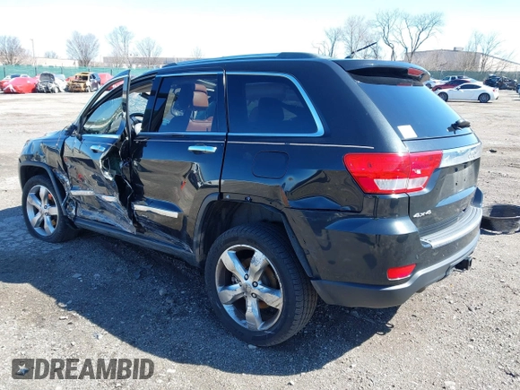 2013 Jeep Grand Cherokee Overland with VIN 1C4RJFCT2DC536899, listed as a IAAI auction lot 41853217 with 1 mi miles. Bid and sale history available at carsss.com. Image 3.