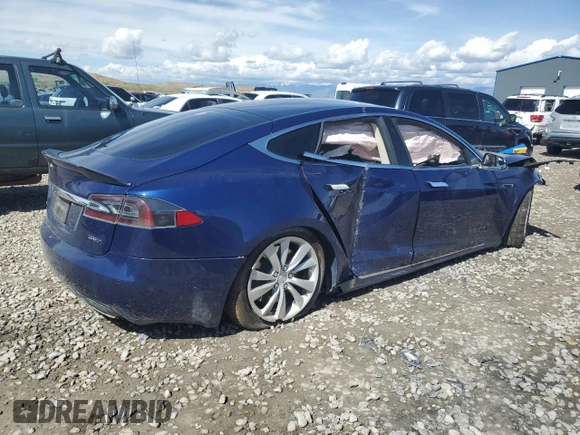 2017 Tesla Model S 100D z VIN 5YJSA1E27HF204491, wystawiony jako Copart lot #55160945 z przebiegiem 57 059 mil mil oraz Szkoda całkowita • Salvage title. Historia ofert i sprzedaży dostępna na DreamBid. Obrazek 3.