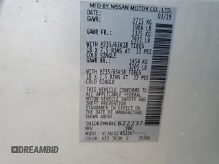 2019 Nissan Pathfinder SL with VIN 5N1DR2MN8KC622237, listed as a Copart auction lot 55915155 with 171,595 mi miles and Clean title. Bid and sale history available at DreamBid. Image 13.