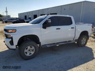 2021 Chevrolet Silverado 1500 Custom with VIN 3GCUYBEF0MG333402, listed as a Copart auction lot 83792274 with 93,607 mi miles and Salvage Title. Bid and sale history available at carsss.com. Image 1.