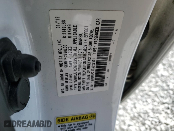 2012 Acura TL Auto z VIN 19UUA8F20CA022571, wystawiony jako Copart lot #56048185 z przebiegiem 136 568 mil mil oraz Szkoda całkowita • Salvage title. Historia ofert i sprzedaży dostępna na DreamBid. Obrazek 15.