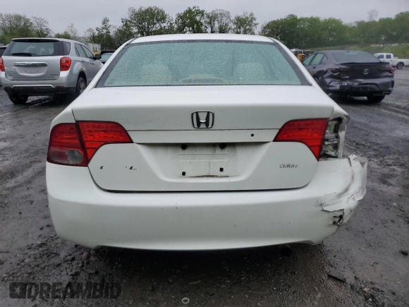 2006 Honda Civic LX z VIN 1HGFA16566L114075, wystawiony jako Copart lot #55794165 z przebiegiem 237 259 mil mil oraz Szkoda całkowita • Salvage title. Historia ofert i sprzedaży dostępna na DreamBid. Obrazek 6.