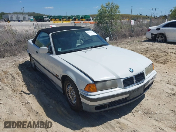 1995 BMW 3 Series 325iC with VIN WBABJ632XSJD40243, listed as a IAAI auction lot 41838410 with 199,909 mi miles. Bid and sale history available at carsss.com. Image 1.