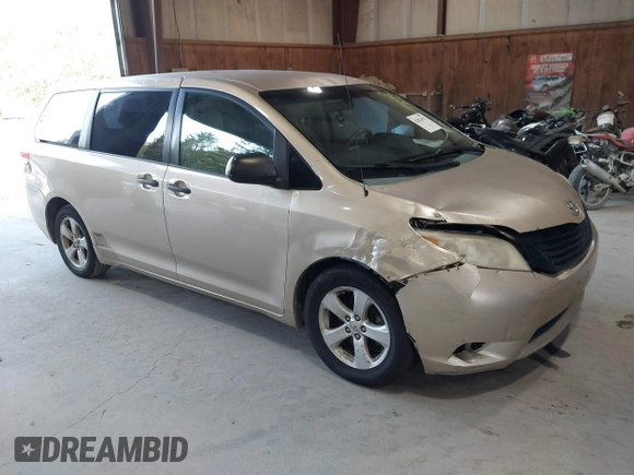 2012 Toyota Sienna with VIN 5TDZK3DC6CS258225, listed as a IAAI auction lot 42821817 with 377,789 mi miles and . Bid and sale history available at DreamBid. Image 1.
