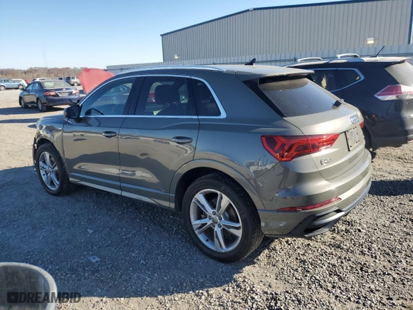 2020 Audi Q3 S line Premium Plus with VIN WA1EECF36L1113941, listed as a Copart auction lot 82960604 with 29,723 mi miles and Salvage Title. Bid and sale history available at carsss.com. Image 2.