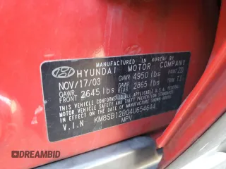 2004 Hyundai Santa Fe with VIN KM8SB12B04U654644, listed as a Copart auction lot 72450374 with 139,839 mi miles and Salvage Title. Bid and sale history available at carsss.com. Image 15.
