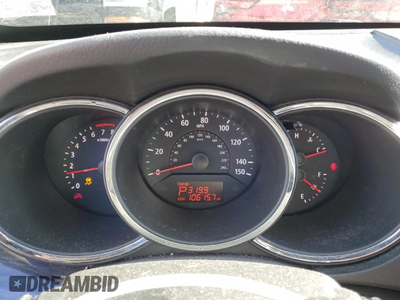 2012 Kia Sorento LX with VIN 5XYKTCA63CG190203, listed as a Copart auction lot 45927715 with 106,157 mi miles and Salvage Title. Bid and sale history available at DreamBid. Image 9.