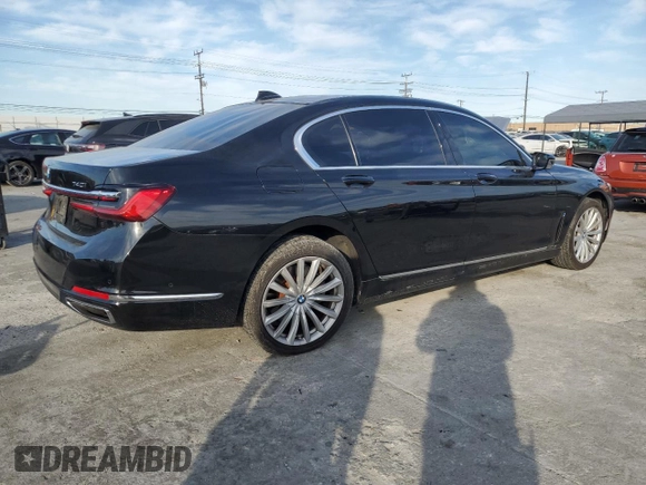 2020 BMW 7 Series 740i with VIN WBA7T2C01LGL17386, listed as a Copart auction lot 49496215 with 44,801 mi miles and Salvage title. Bid and sale history available at DreamBid. Image 3.