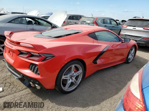 2020 Chevrolet Corvette 2LT with VIN 1G1Y72D48L5103545, listed as a Copart auction lot 75073914 with 0 mi miles and Salvage Title. Bid and sale history available at carsss.com. Image 3.