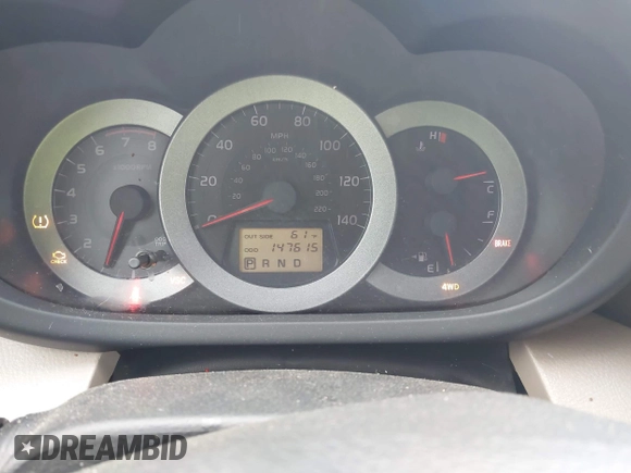 2007 Toyota RAV4 with VIN JTMBD33V576033296, listed as a IAAI auction lot 42088496 with 147,615 mi miles. Bid and sale history available at carsss.com. Image 7.