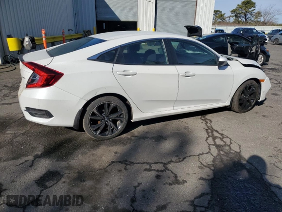2020 Honda Civic Sedan Sport with VIN 2HGFC2F80LH596822, listed as a Copart auction lot 50252135 with 51,410 mi miles and Salvage Title. Bid and sale history available at carsss.com. Image 3.